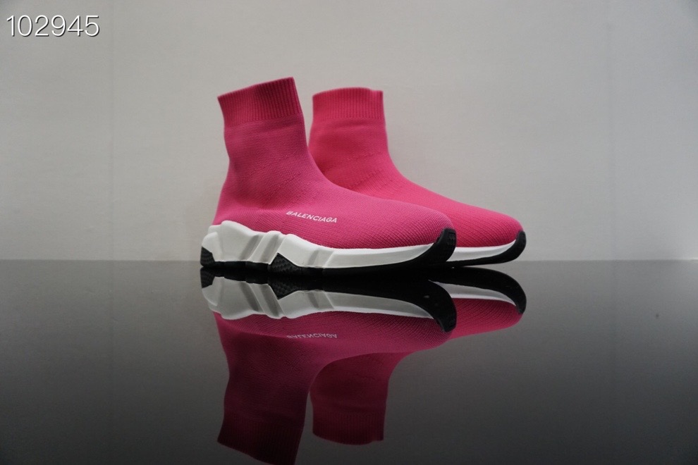 Balenciaga Speed Sneaker in pink knit, white and black sole unit587280W2DB10089